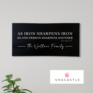 As Iron Sharpens Iron – 40 x 60 – Custom Family Name Canvas